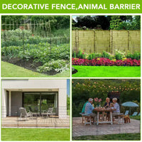 Clôture de Jardin Décorative sans Porte, 10 Panneaux Clôture Décorative pour Extérieur, Cour, Patio, Barrière Animaux en Fil Métallique Antirouille, 73,7 x 76,2 cm