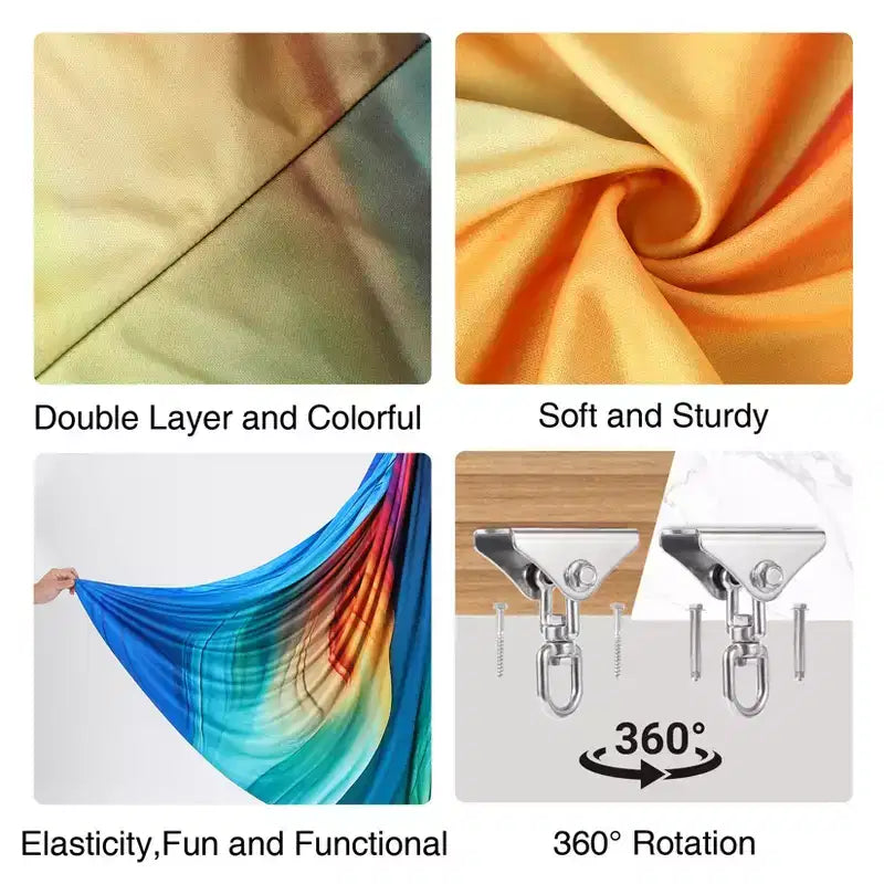 Balançoire Sensorielle - Balançoire thérapeutique double couche 140 x 150 cm pour l'autisme, les troubles du déficit de l'attention avec hyperactivité (TDAH), effet de câlin apaisant, pivotant à 360°, utilisation intérieure/extérieure