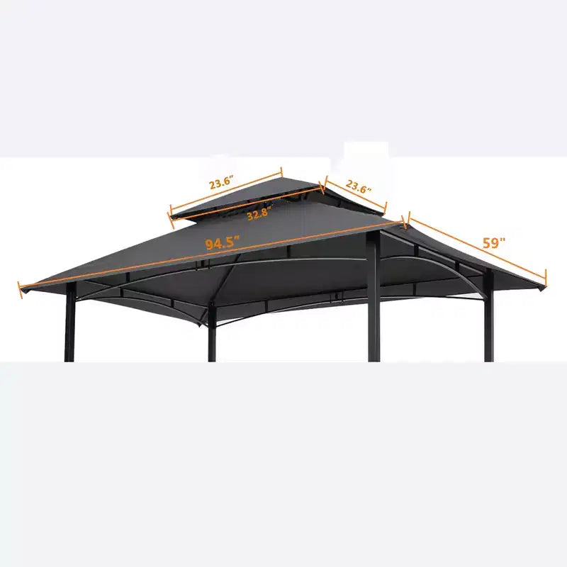 Clihome Toile de rechange pour tonnelle de barbecue à double couche 8x5 pieds