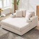 GustoWave 54 Corduroy Chaise Lounge Chair, Oversized Sleeper Sofa with Cup Holders & Pillows, Green Living Room Furniture
