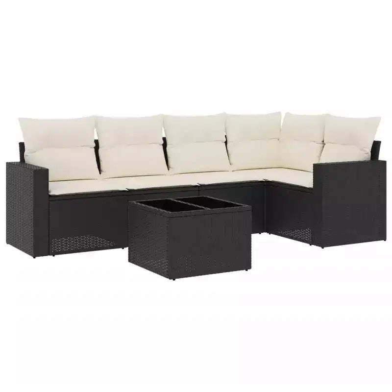 vidaXL Salon de jardin noir