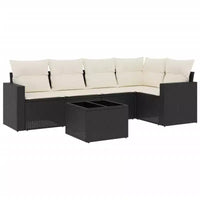 vidaXL Salon de jardin noir