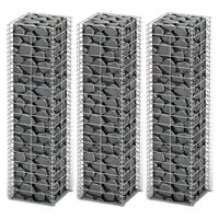 vidaXL Ensemble de gabions 3 pièces en fil galvanise 9,8x9,8x39,4