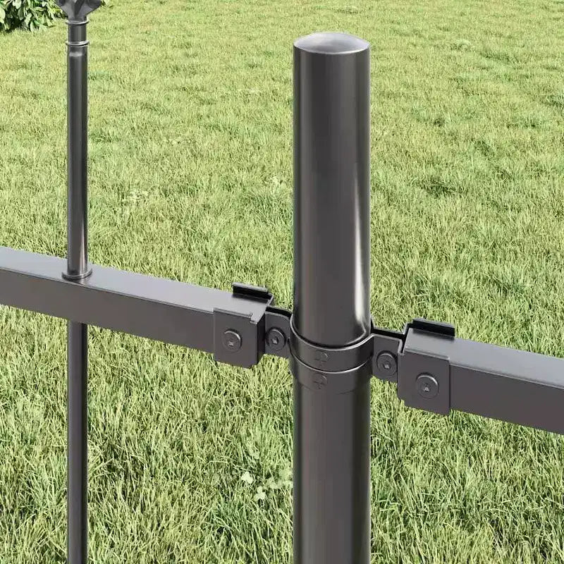 vidaXL Clôture de jardin 8 pièces gris 44,62 x 3,28 pi acier thermolaque