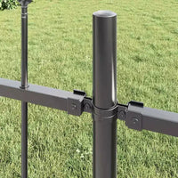 vidaXL Clôture de jardin 8 pièces gris 44,62 x 3,28 pi acier thermolaque