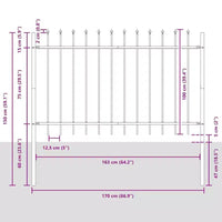 vidaXL Clôture de jardin 8 pièces gris 44,62 x 3,28 pi acier thermolaque
