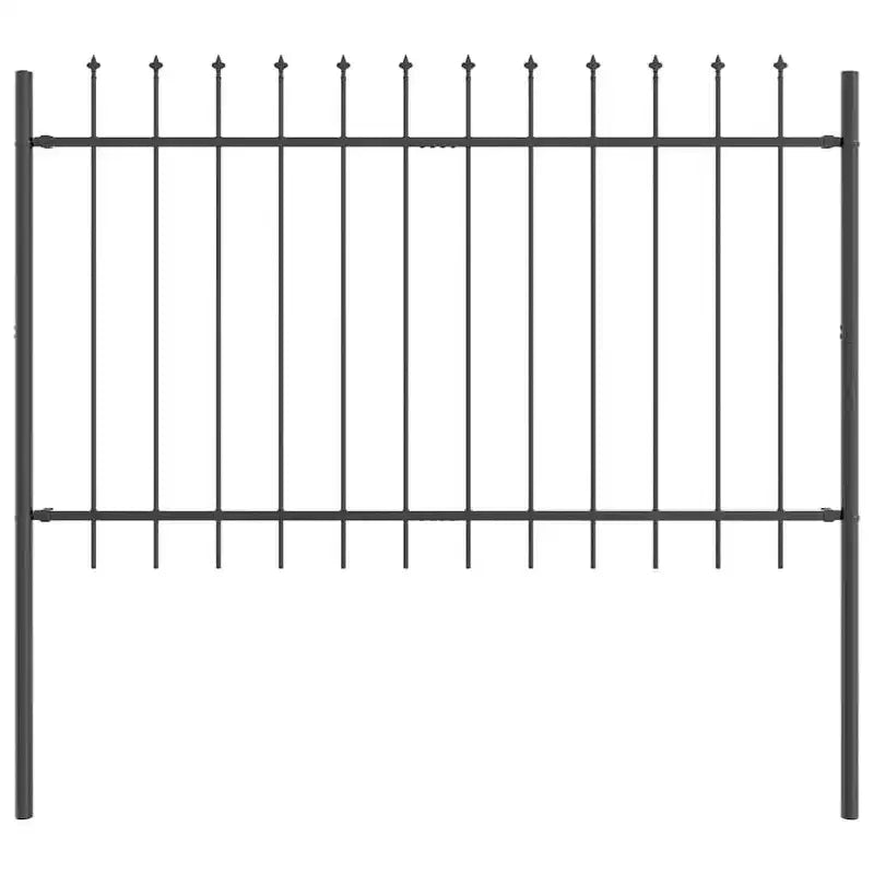 vidaXL Clôture de jardin 8 pièces gris 44,62 x 3,28 pi acier thermolaque