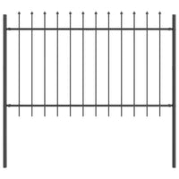 vidaXL Clôture de jardin 8 pièces gris 44,62 x 3,28 pi acier thermolaque