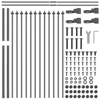 vidaXL Clôture de jardin 8 pièces gris 44,62 x 3,28 pi acier thermolaque