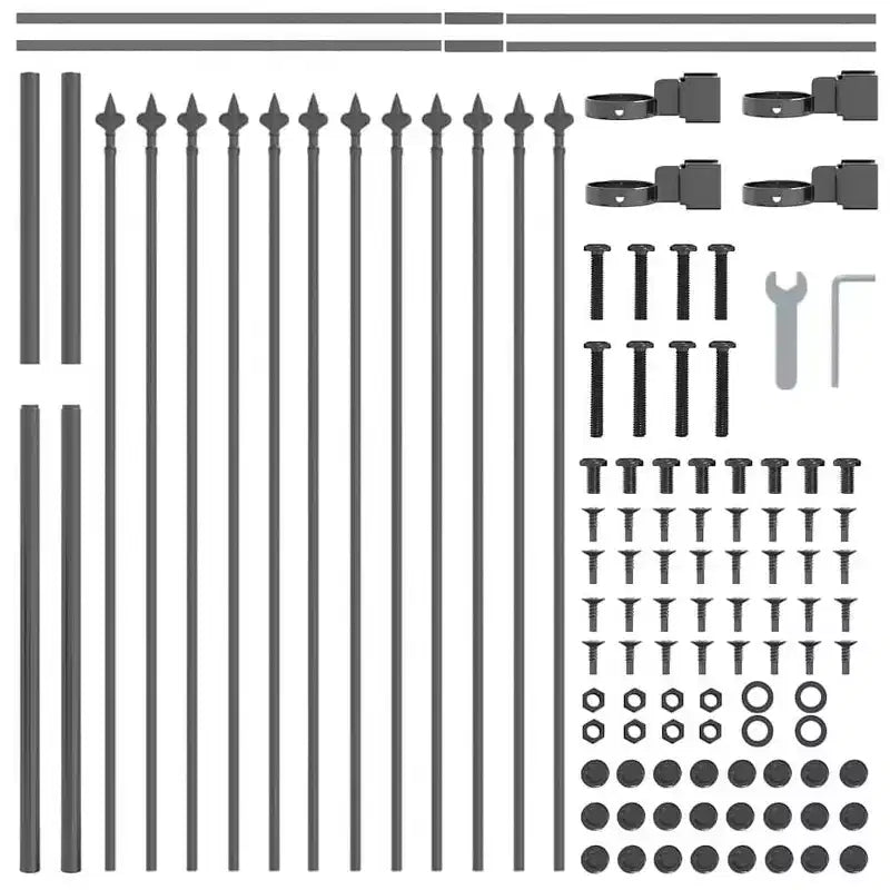 vidaXL Clôture de jardin 8 pièces gris 44,62 x 3,28 pi acier thermolaque