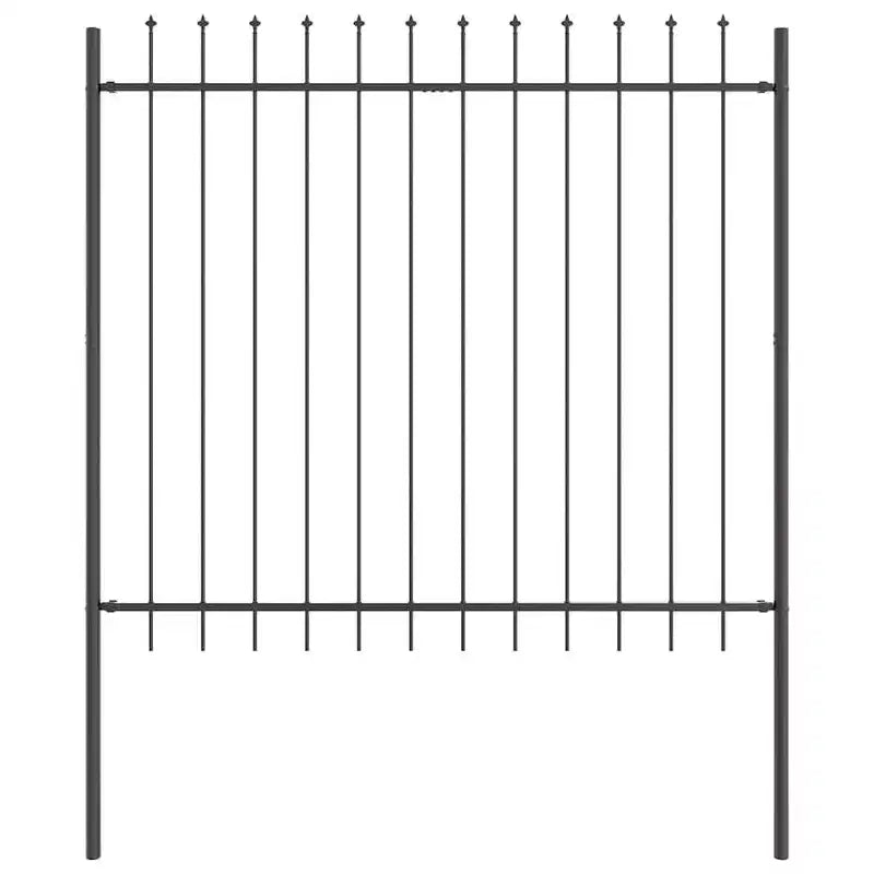 vidaXL Clôture de jardin gris 1,7 x 1,5 m Acier enduit de poudre