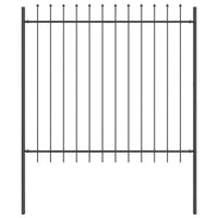vidaXL Clôture de jardin gris 1,7 x 1,5 m Acier enduit de poudre