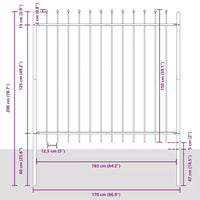 vidaXL Clôture de jardin gris 1,7 x 1,5 m Acier enduit de poudre