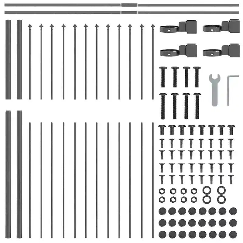 vidaXL Clôture de jardin gris 1,7 x 1,5 m Acier enduit de poudre