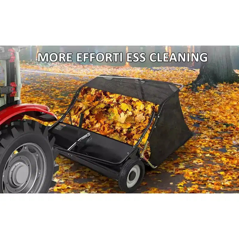 Ramasseuse de pelouse à attacher de 48 pouces, 26 pi³ Grande capacité, ramasseuse de feuilles et d'herbe robuste pour tracteurs, hauteur réglable pour le nettoyage de la cour