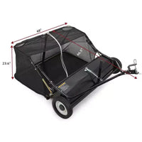 Ramasseuse de pelouse à attacher de 48 pouces, 26 pi³ Grande capacité, ramasseuse de feuilles et d'herbe robuste pour tracteurs, hauteur réglable pour le nettoyage de la cour