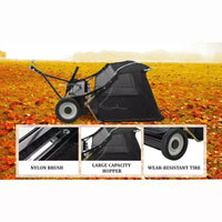 Ramasseuse de pelouse à attacher de 48 pouces, 26 pi³ Grande capacité, ramasseuse de feuilles et d'herbe robuste pour tracteurs, hauteur réglable pour le nettoyage de la cour