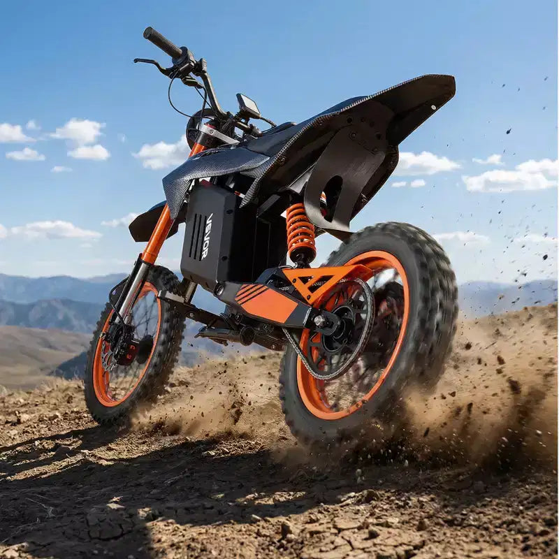 VEVOR Moto tout-terrain électrique pour adolescents et adultes, moteur 2000 W, vitesse 50 km/h, autonomie maximale 50 km, batterie 48 V 22,5 Ah, avec lumière, écran, noir