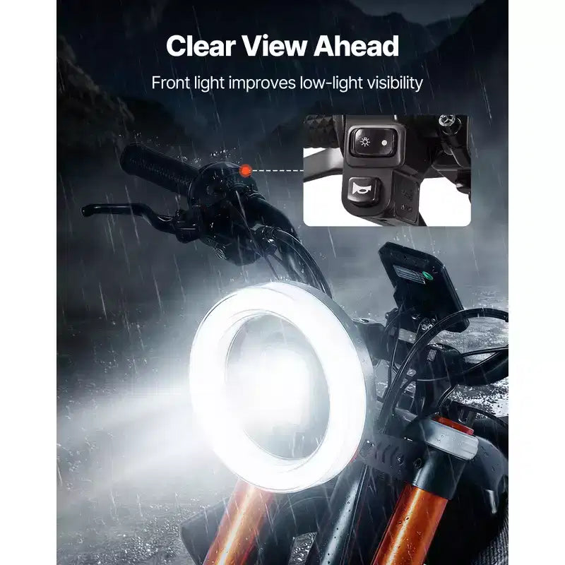 VEVOR Moto tout-terrain électrique pour adolescents et adultes, moteur 2000 W, vitesse 50 km/h, autonomie maximale 50 km, batterie 48 V 22,5 Ah, avec lumière, écran, noir