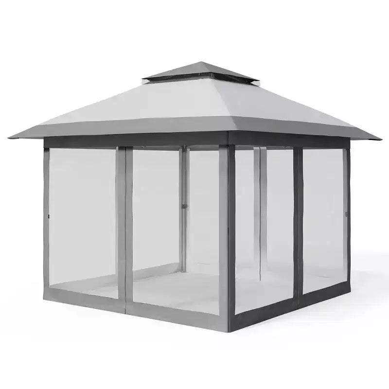 GustoWave Gazebo pop-up 10x10 pi, tente canopy étanche instantanée avec moustiquaire et parois latérales, abri extérieur pour patio jardin