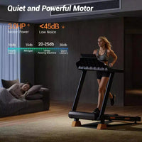 KikiBriz Tapis de course pour la maison avec inclinaison, tapis de course pliant anti-chocs 7 couches avec écran LED & barre poignée jusqu'à grande capacité
