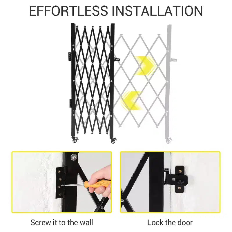 Barrière de sécurité pliable avec roulettes universelles, clôture extensible, barrière roulante à 360°, cour, jardin, garage