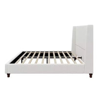 Lit plateforme Christopher Knight Home Johnny moderne en tissu bouclé avec tête de lit à oreilles