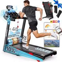 Tapis de course pliable avec inclinaison de 10 % pour la maison, moteur brushless silencieux, capacité de 150 kg, contrôle par application
