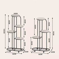 Support à plantes en metal avec roues, etagère d'angle à niveaux pour interieur et extérieur, support à plantes roulant noir mat pour salon, balcon et patio