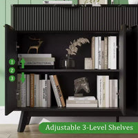 Buffet enfilade, 2 tiroirs, 4 portes, étagères réglables, rangement, pour maison, salon