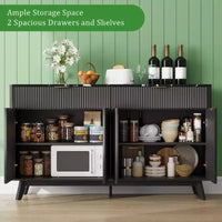 Buffet enfilade, 2 tiroirs, 4 portes, étagères réglables, rangement, pour maison, salon