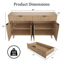 Buffet enfilade, 2 tiroirs, 4 portes, étagères réglables, rangement, pour maison, salon