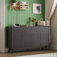 Buffet enfilade, 2 tiroirs, 4 portes, étagères réglables, rangement, pour maison, salon