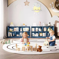 Armoire de rangement en bois pour enfants avec 5 compartiments, bibliothèque Montessori et organisateur de jouets pour chambre d'enfant, salle de jeux, classe et chambre