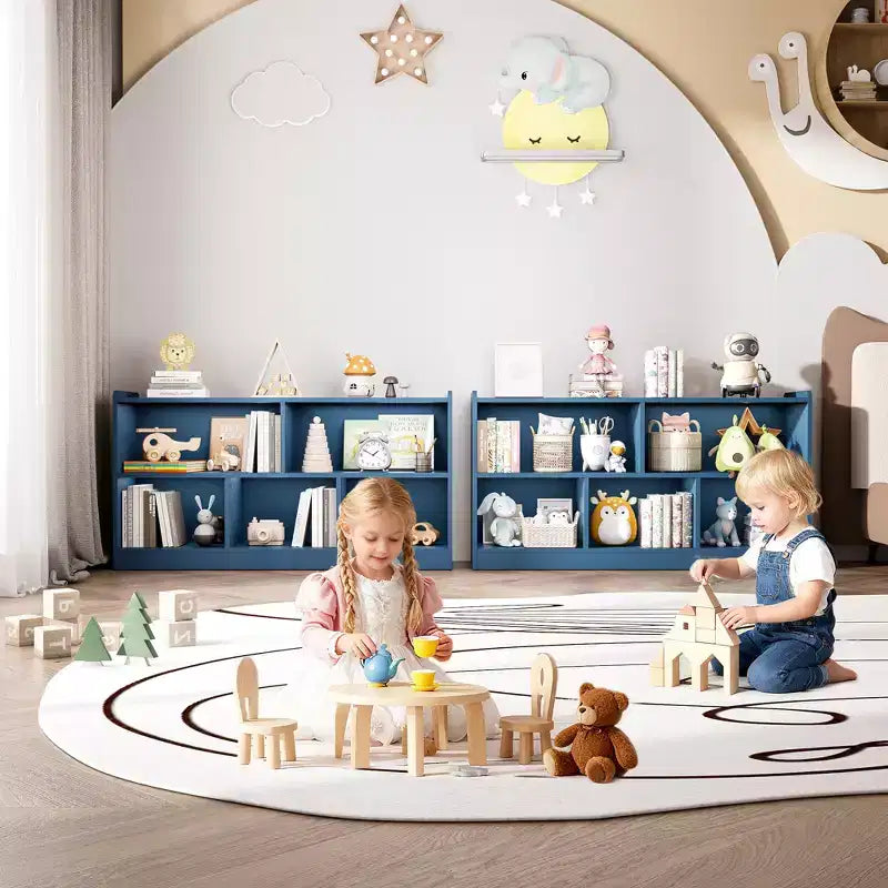 Armoire de rangement en bois pour enfants avec 5 compartiments, bibliothèque Montessori et organisateur de jouets pour chambre d'enfant, salle de jeux, classe et chambre
