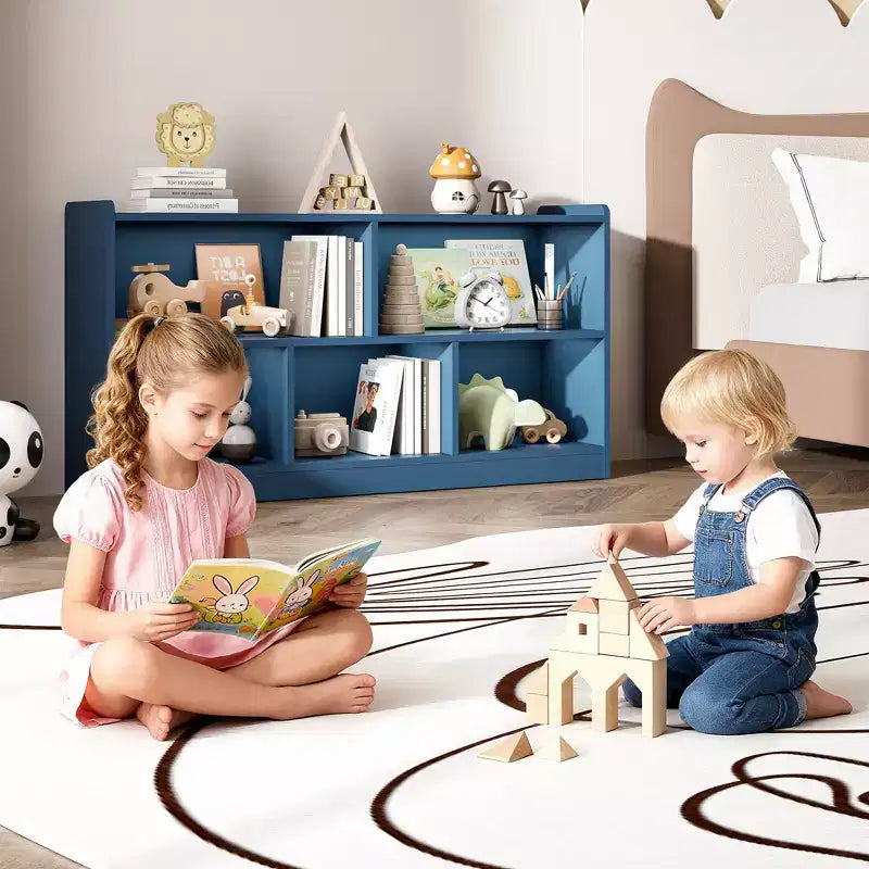 Armoire de rangement en bois pour enfants avec 5 compartiments, bibliothèque Montessori et organisateur de jouets pour chambre d'enfant, salle de jeux, classe et chambre