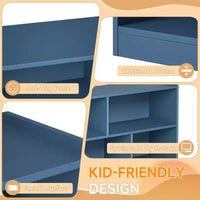 Armoire de rangement en bois pour enfants avec 5 compartiments, bibliothèque Montessori et organisateur de jouets pour chambre d'enfant, salle de jeux, classe et chambre