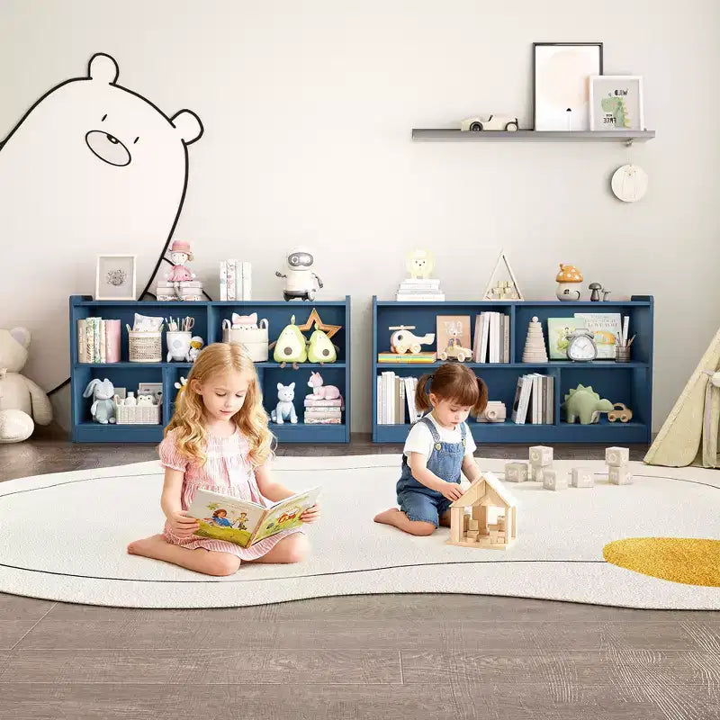 Armoire de rangement en bois pour enfants avec 5 compartiments, bibliothèque Montessori et organisateur de jouets pour chambre d'enfant, salle de jeux, classe et chambre