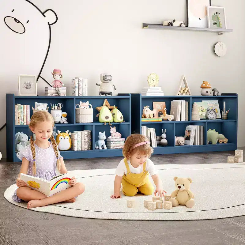 Armoire de rangement en bois pour enfants avec 5 compartiments, bibliothèque Montessori et organisateur de jouets pour chambre d'enfant, salle de jeux, classe et chambre
