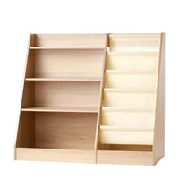 Bibliothèque pour enfants à 4 niveaux et organisateur de rangement de jouets avec rack à livres en bandoulière à 6 couches pour salle de jeux, chambre d'enfant, jardin d'enfants et chambre