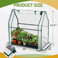 NAYSAYE Mini serre portable, petite serre couverture de plantes tente avec tapis impermeable PE 36 x 18 x 33 pouces pour jardin, petites plantes, interieur et extérieur