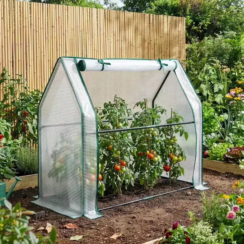 NAYSAYE Mini serre portable, petite serre couverture de plantes tente avec tapis impermeable PE 36 x 18 x 33 pouces pour jardin, petites plantes, interieur et extérieur