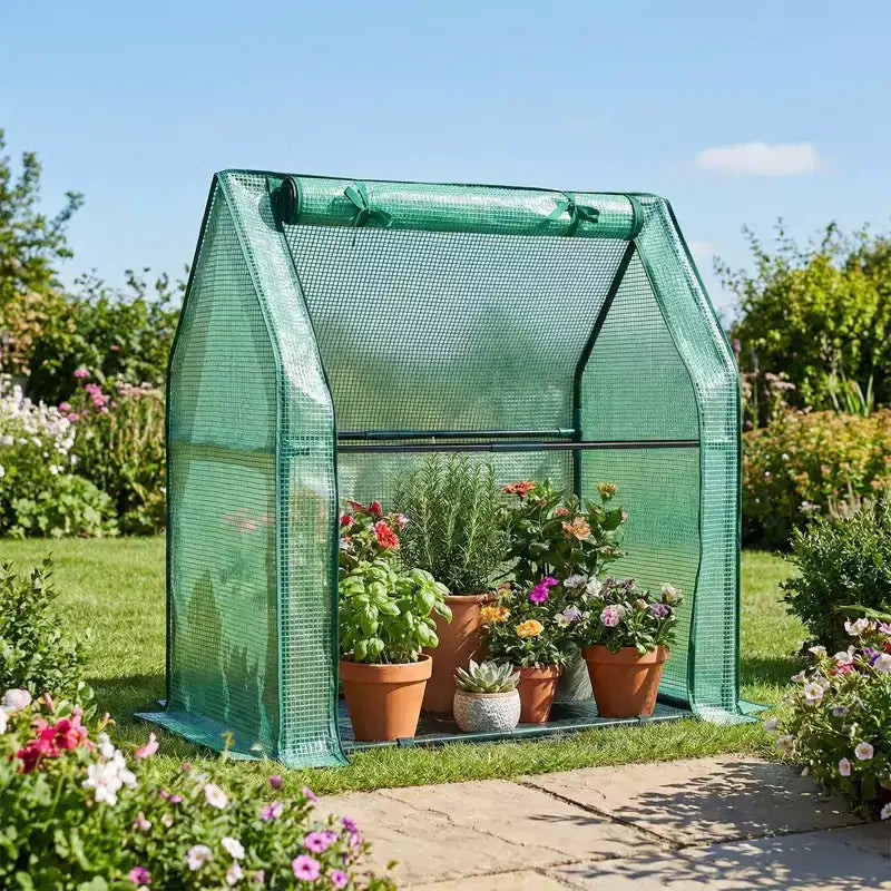 NAYSAYE Mini serre portable, petite serre couverture de plantes tente avec tapis impermeable PE 36 x 18 x 33 pouces pour jardin, petites plantes, interieur et extérieur