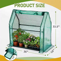 NAYSAYE Mini serre portable, petite serre couverture de plantes tente avec tapis impermeable PE 36 x 18 x 33 pouces pour jardin, petites plantes, interieur et extérieur