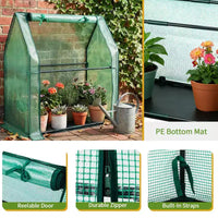 NAYSAYE Mini serre portable, petite serre couverture de plantes tente avec tapis impermeable PE 36 x 18 x 33 pouces pour jardin, petites plantes, interieur et extérieur