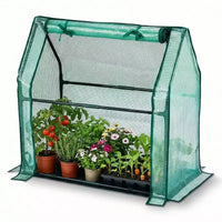 NAYSAYE Mini serre portable, petite serre couverture de plantes tente avec tapis impermeable PE 36 x 18 x 33 pouces pour jardin, petites plantes, interieur et extérieur