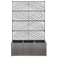 vidaXL Carre sureleve gris en rotin PE, plastique 32,7x11,8x51,2 po, jardinières