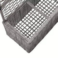 vidaXL Carre sureleve gris en rotin PE, plastique 32,7x11,8x51,2 po, jardinières