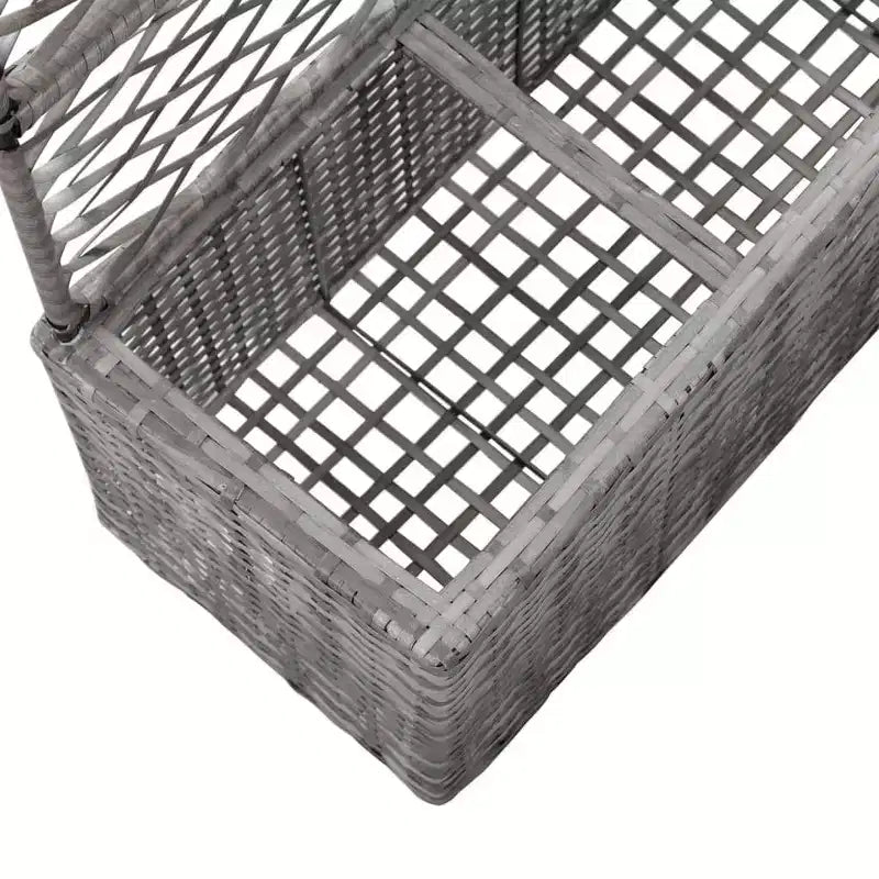 vidaXL Carre sureleve gris en rotin PE, plastique 32,7x11,8x51,2 po, jardinières
