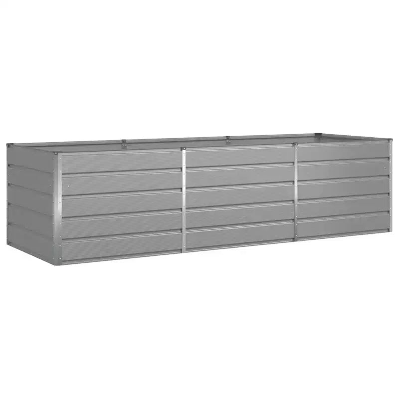 vidaXL Jardinière Gris clair 195 x 100 x 45 cm Acier galvanisé